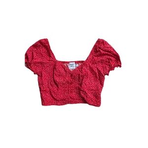 Princess Polly Red Floral Crop Top